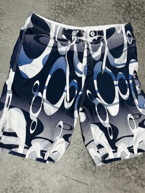 Vintage Oakley Board Shorts Logo All over Print Mens 38”